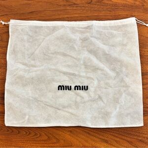MIU MIU Dust Bag - Drawstring - White and Black - 17x14